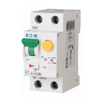   Eaton 165704 PFL7-6/1N/B/03-A Áramvédős kismegszakító (Kombi Fi-relé) 1+N, B karakterisztika, 6A, 300mA, 10 kA, A osztály