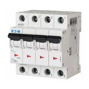 Eaton 166489 PL6-B1/4 Kismegszakító, 6kA 4 pólus