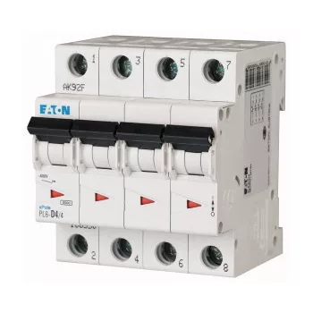 Eaton 166501 PL6-B4/4 Kismegszakító, 6kA 4 pólus