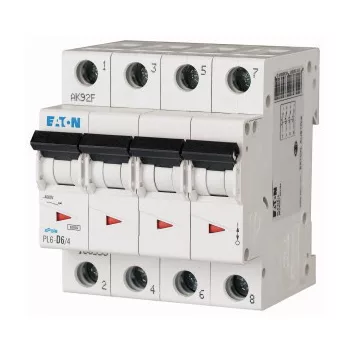 Eaton 166505 PL6-B6/4 Kismegszakító, 6kA 4 pólus