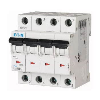 Eaton 166538 PL6-D10/4 Kismegszakító, 6kA 4 pólus
