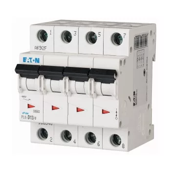 Eaton 166540 PL6-D13/4 Kismegszakító, 6kA 4 pólus