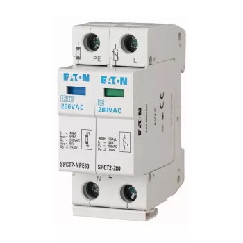   Eaton 167623 SPCT2-385-1+NPE komplett túlfesz. levezető, C, 1p+N, Uc=385V AC