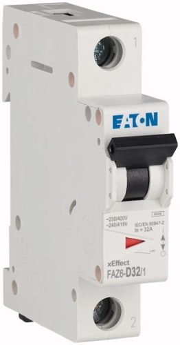 Eaton 168066 FAZ6-D32/1 Kismegszakító 1P 32A D karakterisztika 6 kA -1 modul