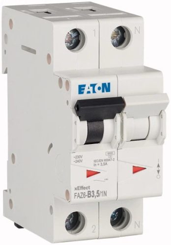 Eaton 177500 FAZ6-B3,5/1N Kismegszakító 1P+N 3,5A B karakterisztika 6 kA -2 modul