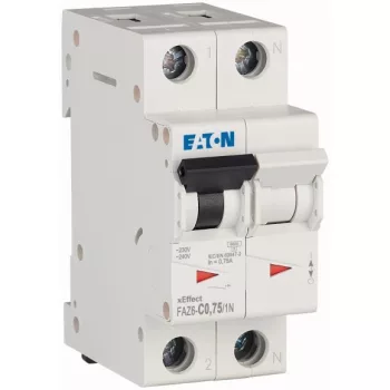   Eaton 177508 FAZ6-C0,75/1N Kismegszakító 1P+N 0,75A C karakterisztika 6 kA -2 modul