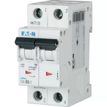   Eaton 177567 FAZ6-D2/2 Kismegszakító 2P 2A D karakterisztika 6 kA -2 modul