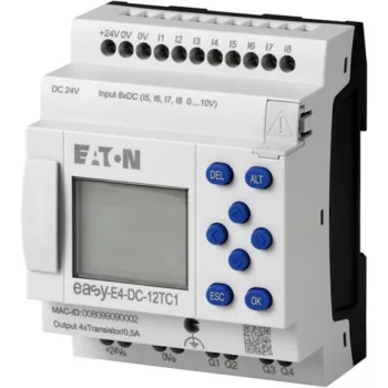   Eaton 197213 EASY-E4-DC-12TC1 24V DC, Vezérlő Relé; 8DI(4AI)/4DO, Kijelző,ETH