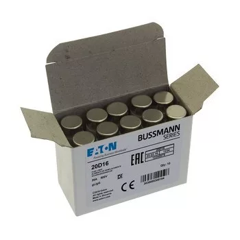   Eaton 20D16 FUSE-D1 20A T GL/GG 500VAC E16 Diazed betét D16, 500V AC (DI, E16-hoz)