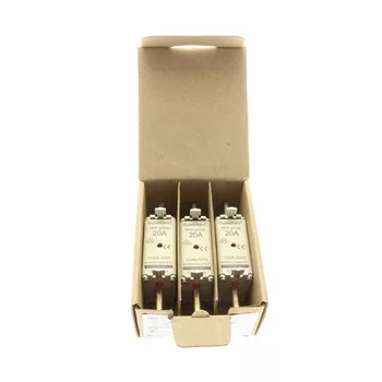   Eaton 20NHG0B NH FUSE 20A 500V GL/GG SIZE 0 DUAL IN NH-betét 20A, DIN 0 méret, 500V AC, gG/gL