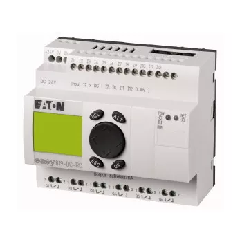 Eaton 256269 EASY819-DC-RC 24V DC; 12DI(4AI)/6RO, kijelzős