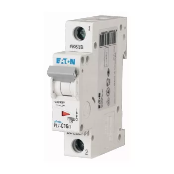   Eaton 262716 PL7-D16/1 Kismegszakító. 1P, 16A, D karakterisztika, 10kA