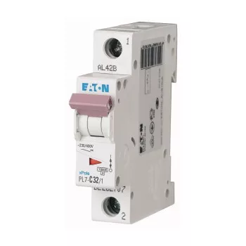   Eaton 262719 PL7-D32/1 Kismegszakító. 1P, 32A, D karakterisztika, 10kA