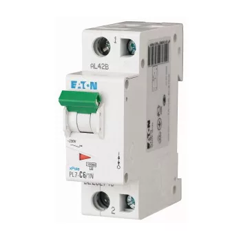   Eaton 262727 PL7-B6/1N Kismegszakító. 1P+N, 6A, B karakterisztika, 10kA