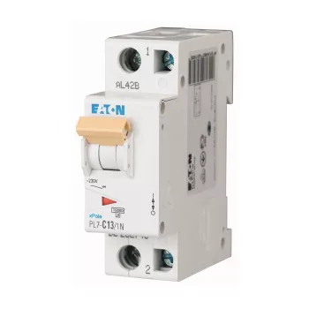   Eaton 262729 PL7-B13/1N Kismegszakító. 1P+N, 13A, B karakterisztika, 10kA