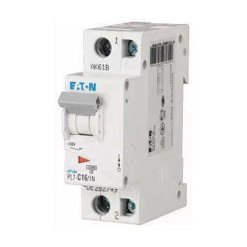   Eaton 262740 PL7-B16/1N Kismegszakító. 1P+N, 16A, B karakterisztika, 10kA