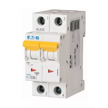   Eaton 262767 PL7-B25/2 Kismegszakító. 2P, 25A, B karakterisztika, 10kA