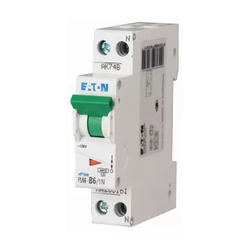Eaton 263269 PLN6-B6/1N-DE Kismegszakító, 6kA 1p+1N 1TE