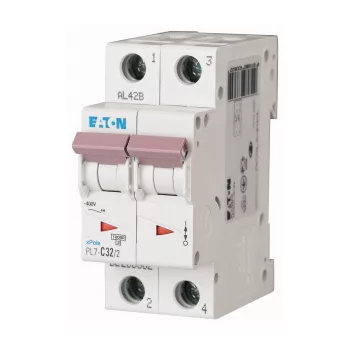  Eaton 263362 PL7-C32/2 Kismegszakító. 2P, 32A, C karakterisztika, 10kA