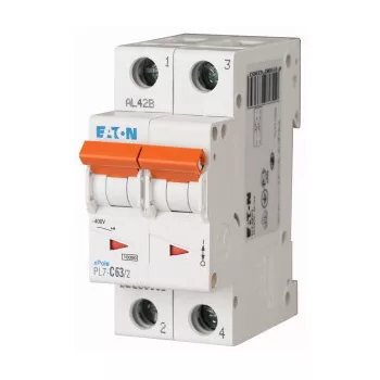   Eaton 263365 PL7-C63/2 Kismegszakító. 2P, 63A, C karakterisztika, 10kA