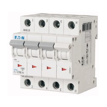   Eaton 263986 PL7-B20/3N Kismegszakító. 3P+N, 20A, B karakterisztika, 10kA