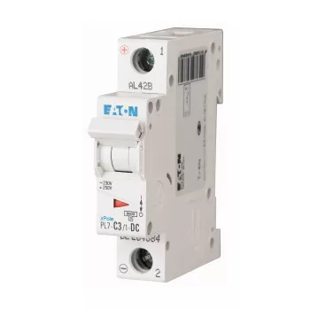   Eaton 264884 PL7-C3/1-DC Kismegszakító. 1P, 3A, C karakterisztika, 10kA