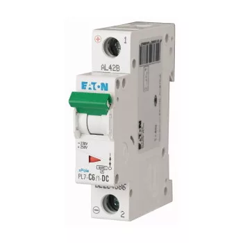   Eaton 264886 PL7-C6/1-DC Kismegszakító. 1P, 6A, C karakterisztika, 10kA
