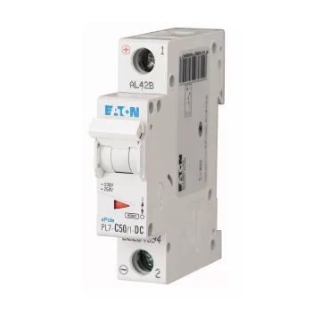   Eaton 264894 PL7-C50/1-DC Kismegszakító. 1P, 50A, C karakterisztika, 10kA