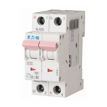   Eaton 264896 PL7-C2/2-DC Kismegszakító. 2P, 2A, C karakterisztika, 10kA