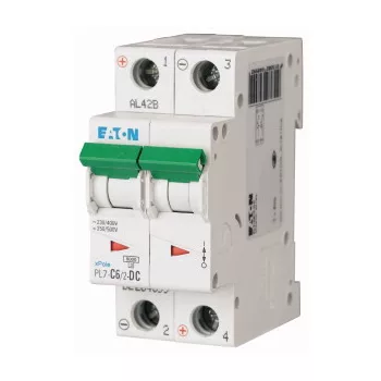   Eaton 264899 PL7-C6/2-DC Kismegszakító. 2P, 6A, C karakterisztika, 10kA