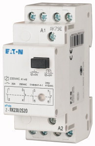 Eaton 265208 Z-RK230/SO Installációs relé, LED+kézi m., 1z+1ny, 20A;230VAC