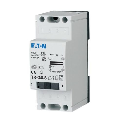 Eaton 272482 TR-G/8-S csengő transzformátor+kapcs., 230V/8V AC (1A), 8VA
