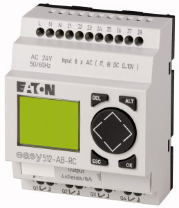 Eaton 274101 EASY512-AB-RC 24V AC; 8DI/4RO, nem bővíthető, kijelzős