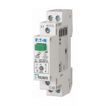  Eaton 276297 Z-PUL230/SS világító nyomógomb, 2z, zöld, 16A, 230V AC/DC