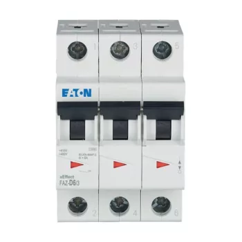 Eaton 278890 FAZ-D6/3 Kismegszakító, 15kA 3-pól.