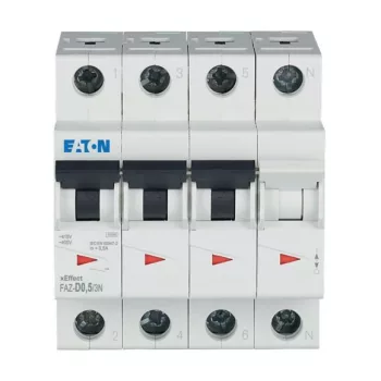 Eaton 278982 FAZ-D0,5/3N Kismegszakító, 15kA 3-pól.+null