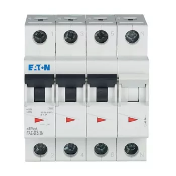 Eaton 278988 FAZ-D3/3N Kismegszakító, 15kA 3-pól.+null