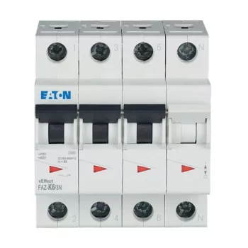 Eaton 279009 FAZ-K6/3N Kismegszakító, 15kA 3-pól.+null
