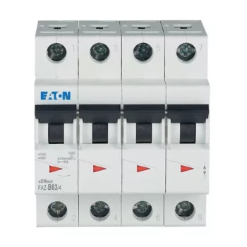 Eaton 279041 FAZ-B63/4 Kismegszakító, 15kA 4-pól.