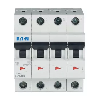 Eaton 279060 FAZ-C15/4 Kismegszakító, 15kA 4-pól.