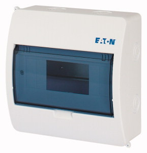 Eaton 280346 BC-O-1/8-ECO, műanyag kiselosztó 8 modul, 1 sor, átlátszó ajtóval IP40 falon kívüli