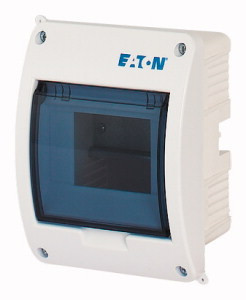 Eaton 280352 BC-U-1/5-ECO, műanyag kiselosztó 5 modul, 1 sor, átlátszó ajtóval IP40 süllyesztett