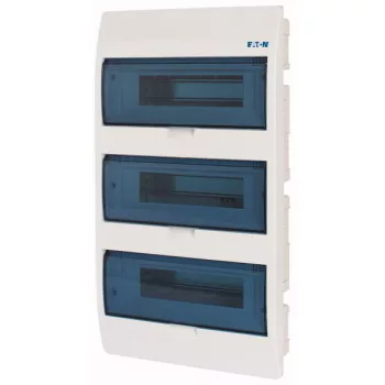  Eaton 284641 BC-U-3/36-ECO, műanyag kiselosztó 36 modul, 3 sor, átlátszó ajtóval IP40 süllyesztett
