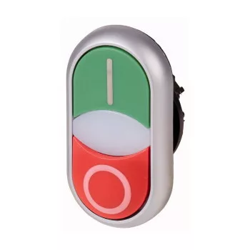   Eaton 284830 M22-DDLM-GR-X1/X0 Kettős világító nyomógomb, "0" nyomógomb kiemelve