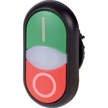   Eaton 284831 M22S-DDLM-GR-X1/X0 Kettős világító nyomógomb, "0" nyomógomb kiemelve