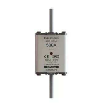   Eaton 500NHG2B NH FUSE 500A 500V GG/GL SIZE 2 NH-betét 500A, DIN 2 méret, 500V AC, gG/gL