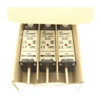   Eaton 50NHG01BI NH FUSE 50A 500V GL/GG SIZE 01 NH-betét 50A, DIN 01 méret, 500V AC, gG, szig.fül