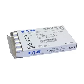   Eaton C14G6 CYLINDRICAL FUSE 14 x 51 6A GG 690V AC Hengeres betét 14x51mm, 690V AC, gG