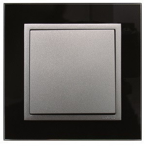 Efapel Logus90 90910 TEA 1-es keret fekete üveg / alumínium CRYSTAL (Efapel 90910 T EA)