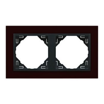   Efapel Logus90 90920 TBS 2-es keret bíbor/szürke, függőleges és vízszintes elhelyezéssel, ANIMATO (Efapel 90920 T BS)